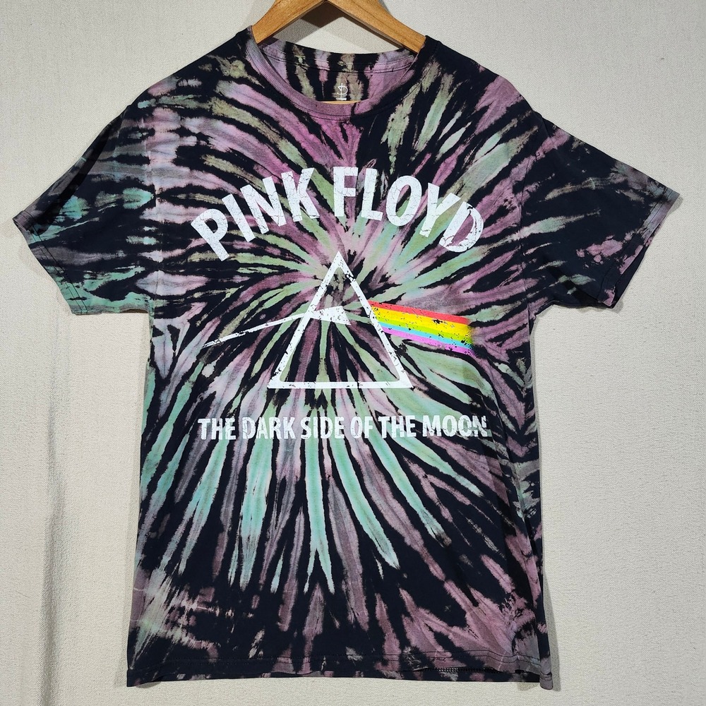 Pink Floyd Dark Side of the Moon Tie Dye Graphic T-Shirt Mens Medium Multi-Color